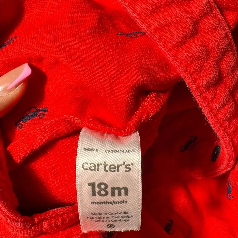 Carter’s baby/toddler Red‎ overalls 18 moths car design “rolling with my daddy